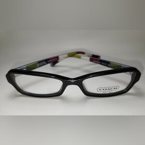 Coach Black Glasses with Colorful Temple Arms